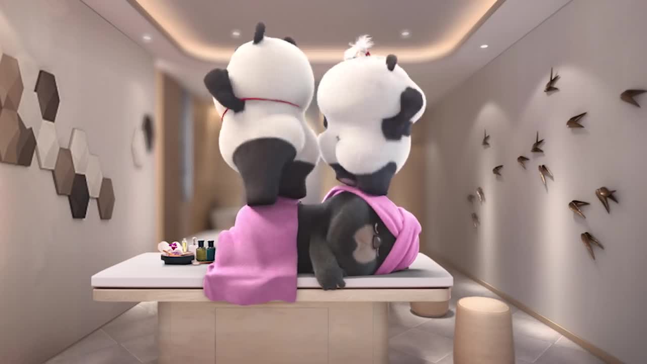 Dundun enjoys massage - Chinese Short Animation - 熊猫班卜 #animation #Stay #funny (1)