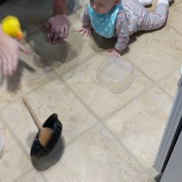 Baby uncontrollable with laughter