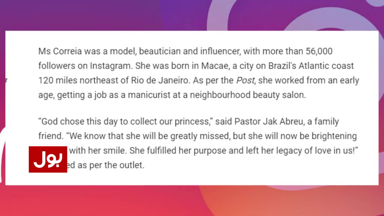 Former Miss Brazil Gleycy Correia Passes Away | Breaking News