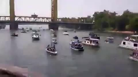 Sacramento River Trump Boat Flotilla