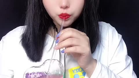 Asmr water drinking and eating