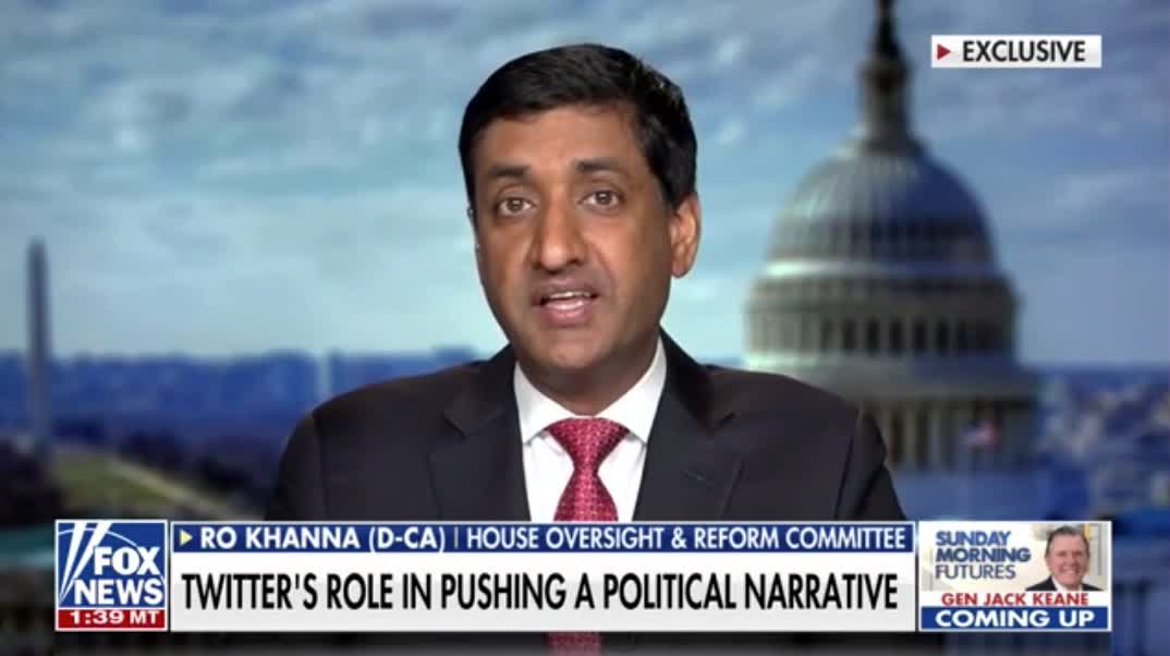 Rep. Ro Khanna talks about censorship at Twitter, saying that he's open to hearings at Congress