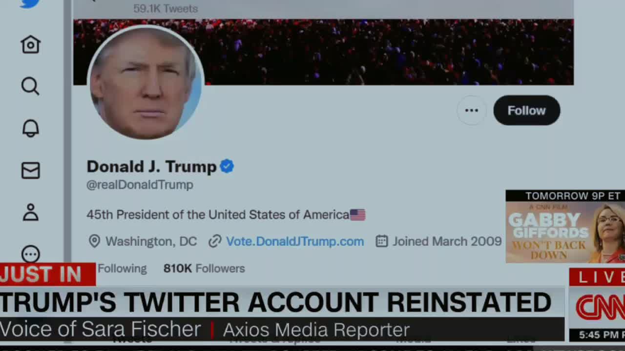 Donald Trump's Twitter Account Reinstated