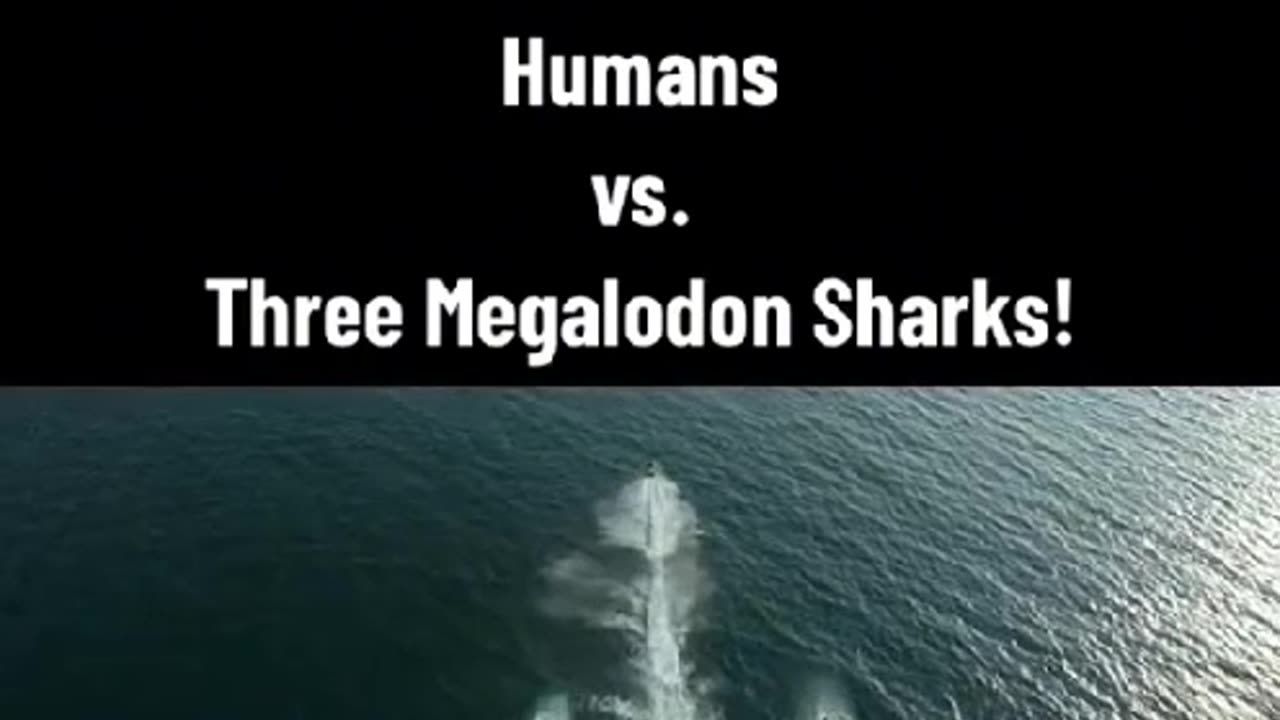 Human vs three megalodon sharks