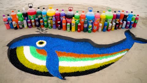 How to make Blue Whale with Orbeez, Big Fanta, Mtn Dew, 7up, Coca Cola vs Mentos & Popular Sodas