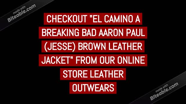 El Camino A Breaking Bad Aaron Paul Leather Jacket