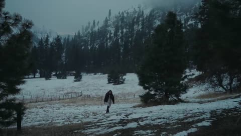 A Dark and Snowy Day In The Mountains