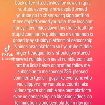 We say final goodbye to youtube we welcome rumble