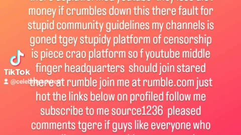 We say final goodbye to youtube we welcome rumble