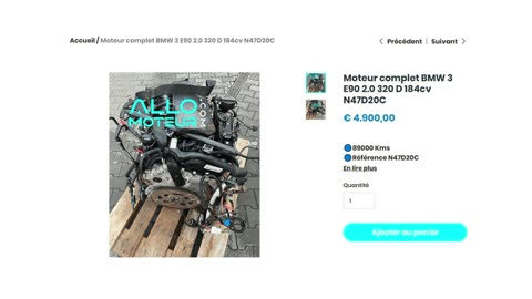 ALLOMOTEUR.COM - Moteur complet BMW 3 E90 2.0 320 D 184cv N47D20C