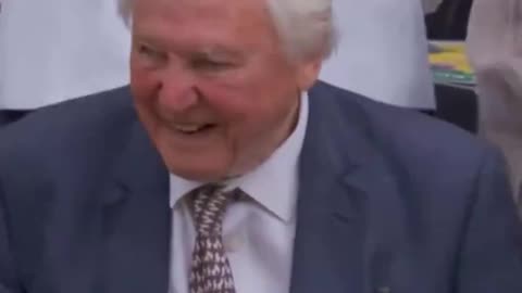 Sir David Attenborough received a standing ovation from the Wimbledon crowd on the Centre Court