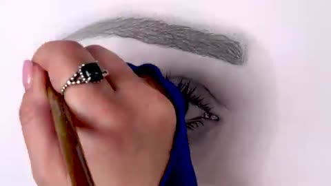 a realistic eye drawing with graphite pencils - timelapse