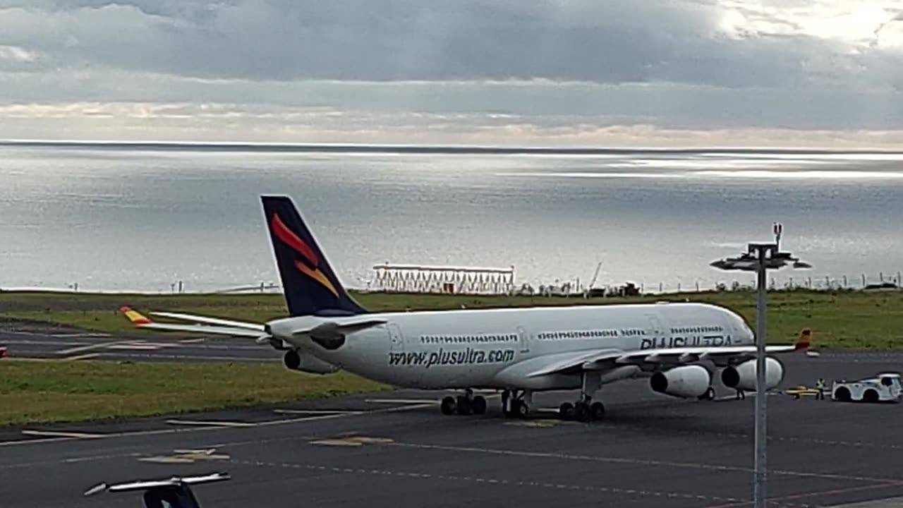 Airbus A340-313 Plus Ultra Departure Ponta Delgada Azores Airport PDL / LPPD - 12.04.2023