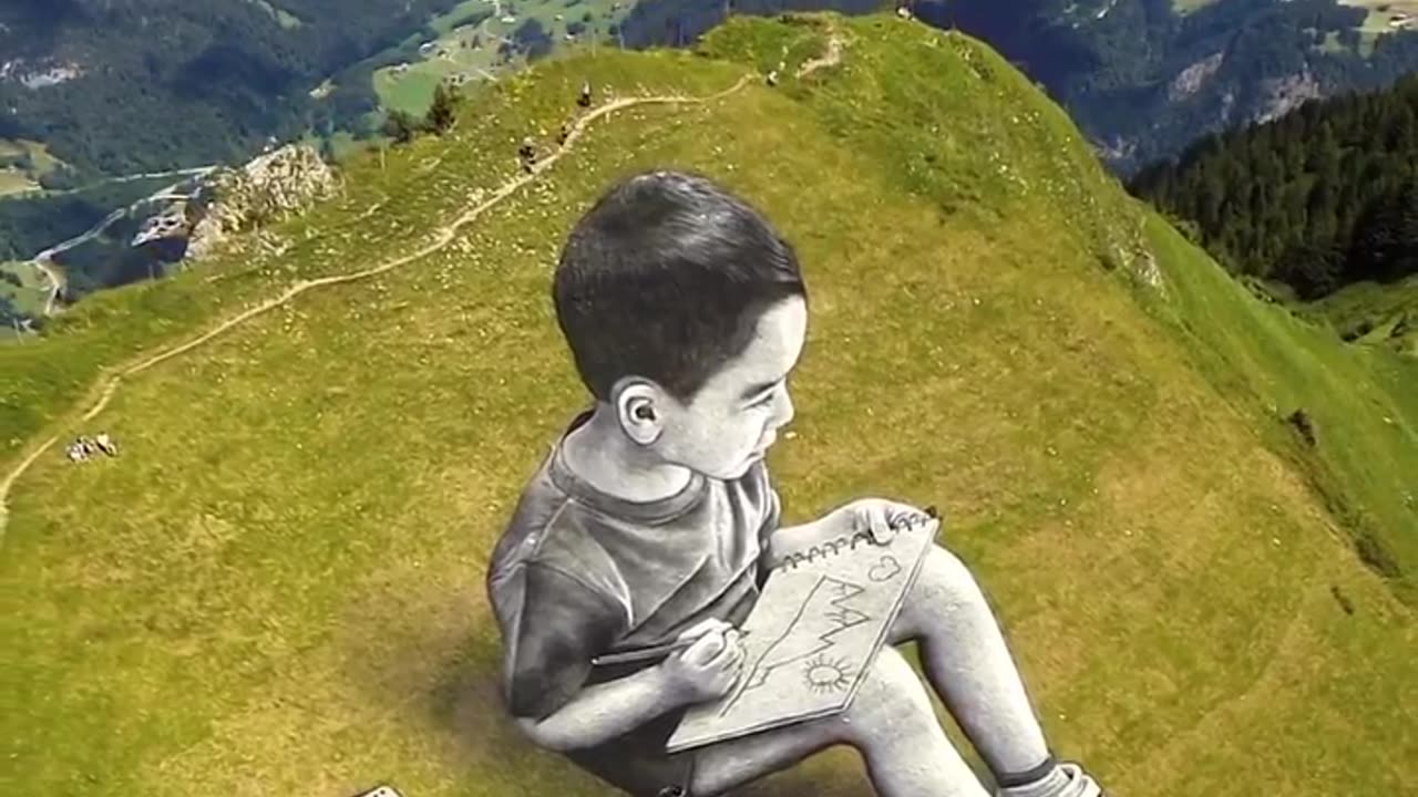 3D drawing on the ground