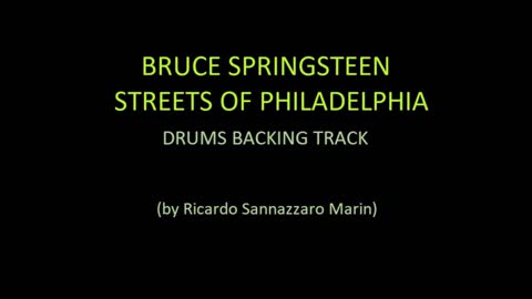 BRUCE SPRINGSTEEN - STREETS OF PHILADELPHIA - DRUMS BACKING TRACK