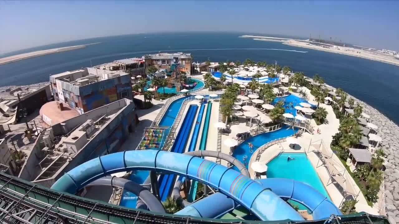 Waterslides at Laguna Waterpark in Dubai