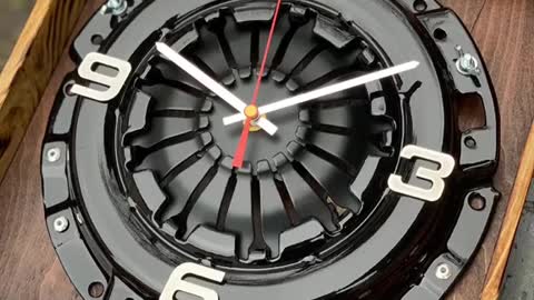 Clock modified by auto parts design