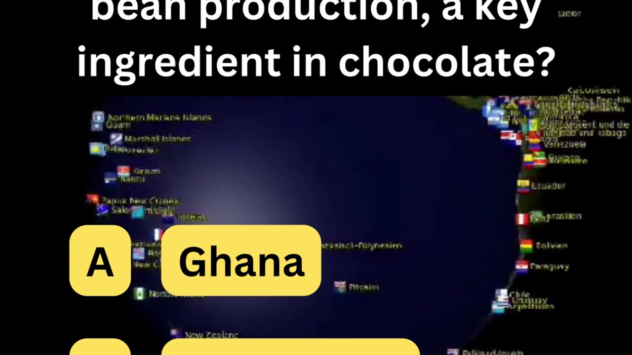 Which country is the biggest contributor to global cocoa bean production?