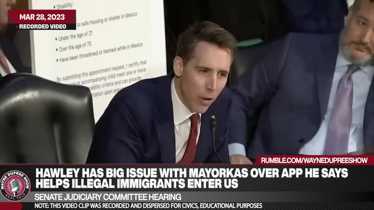 Hawley Blasts Mayorkas Over Border Security