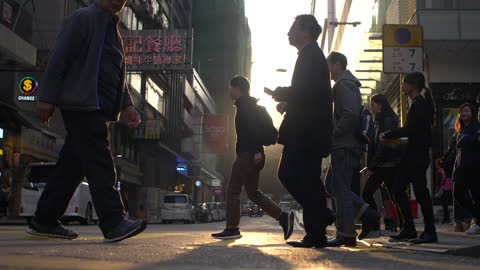 Busy Hong Kong Stree_