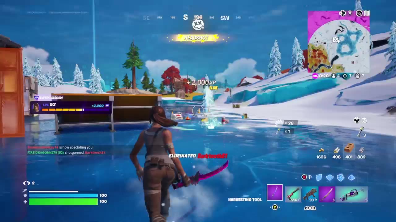 Ice skating headshot fortnite