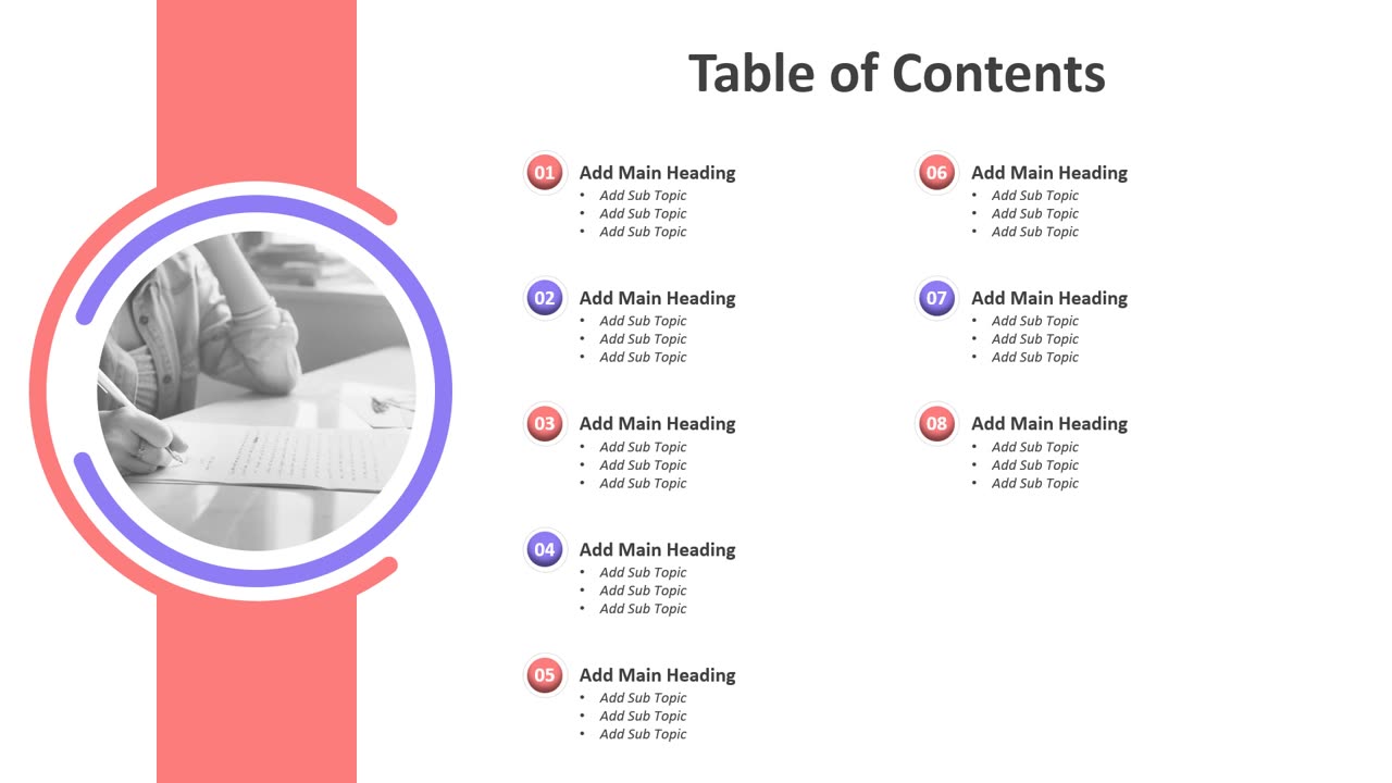 Table of Contents Presentation Template