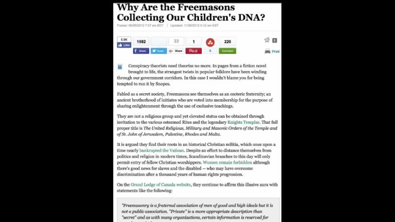 URGENT- U.S. G0VERNMENT IS NOW USING THE FREEMAS0N CHlLD ID PROGRAM TO GET CHlLDRENS DNA-