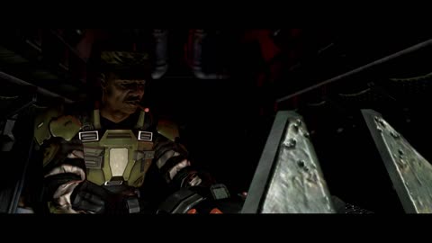 Halo 3 Master Chief Stepping Onto Sarge's Pelican (Cutscene during The Ark)
