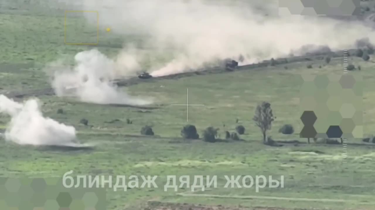 Striking the Ukrainian armored group at the entrance to Makarovka, Zaporozhye region.