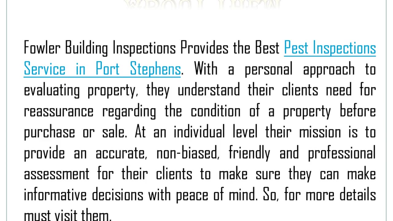 Best Pre Purchase Building Inspections Service in Port Stephens