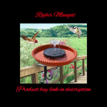 HYUNLAI Bird Bath with Solar Fountain Pump Outdoor