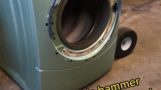 Not even Thor's hammer could take out this Whirlpool washer!!