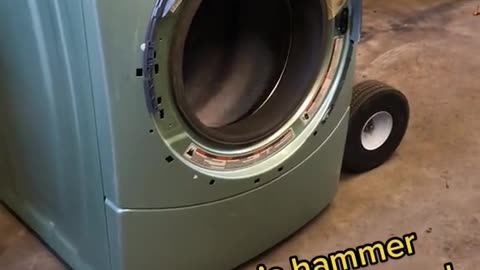 Not even Thor's hammer could take out this Whirlpool washer!!