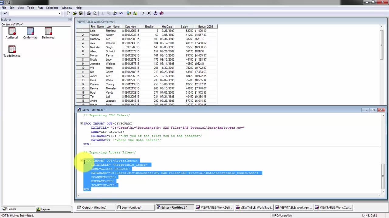 Introduction to SAS - Reading Data (Module 02)