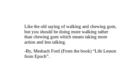 "Life Lesson from Epoch" -Checkout Description