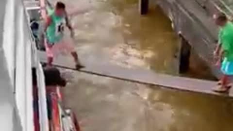 Funny motorcycle Boat transfer gone wrong!