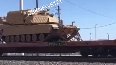 Massive amounts of military equipment being moved by train into California