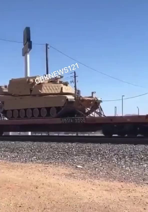 Massive amounts of military equipment being moved by train into California