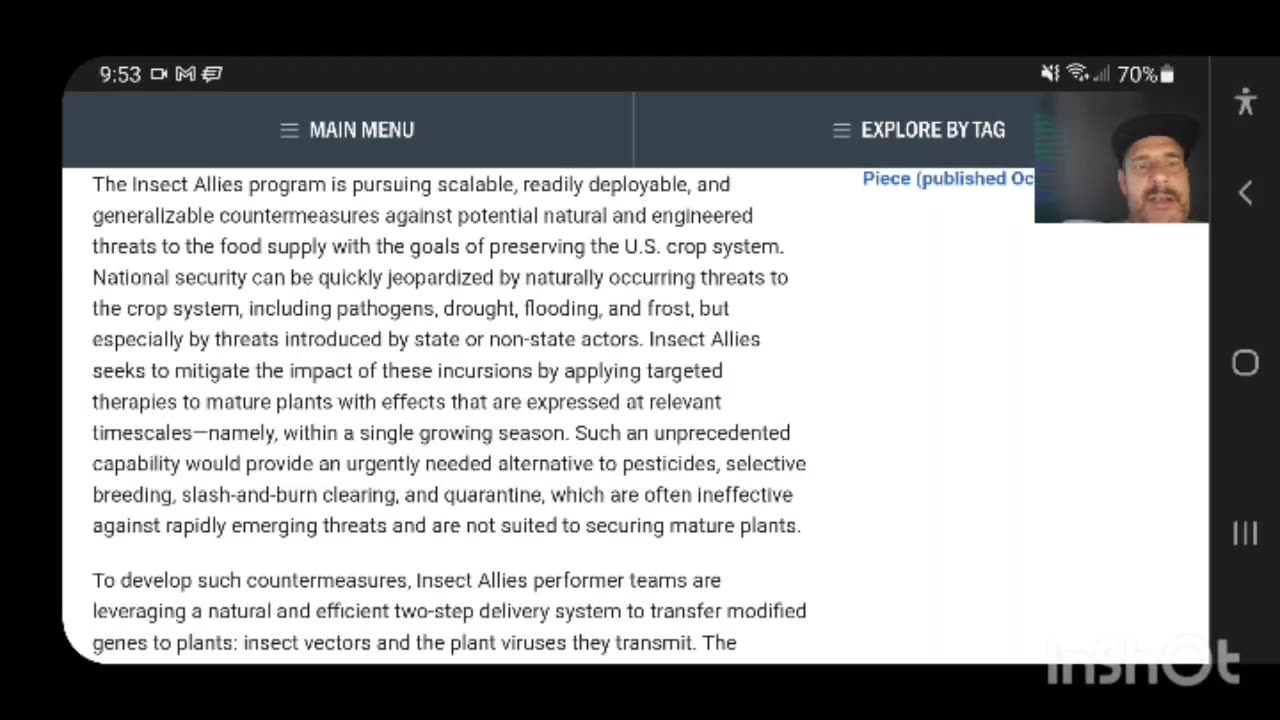 The Insect Allies program aims to transfer modified genes to plants through insect vectors along with the plant viruses they transmit, which involves three technical areas - viral manipulation, insect vector optimization, and selective gene therapy