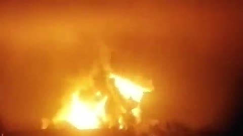 Huge fireball explosion as Russian missile targets fuel depot in eastern Ukraine