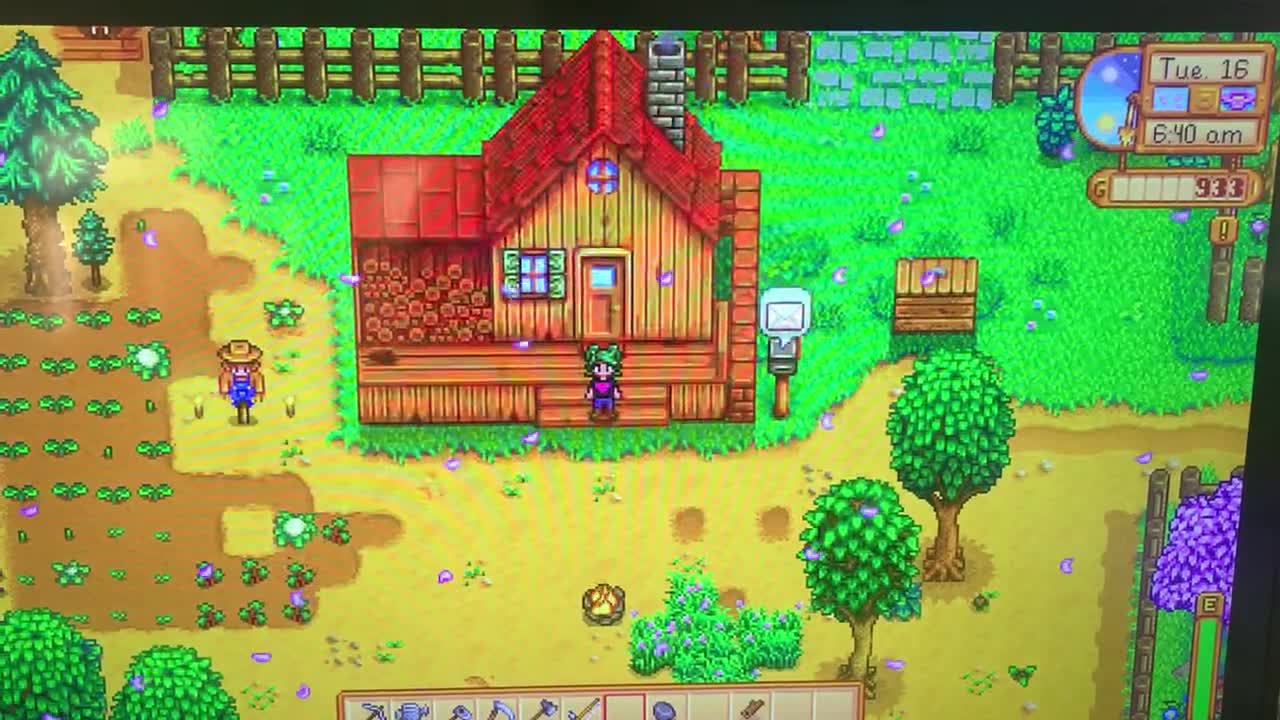 Cherry Blossoms floating in Stardew Valley _ 20 sec Video Game Music