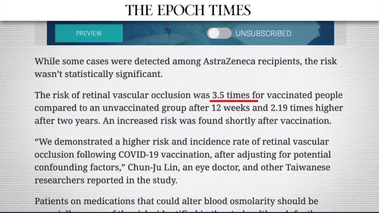 300 Percent Risk of Major Eye Problem After mRNA Vaccine