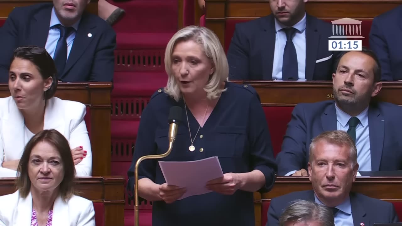 Marine Le Pen French Parliament /admit your policies were wrong and show humility France is burning