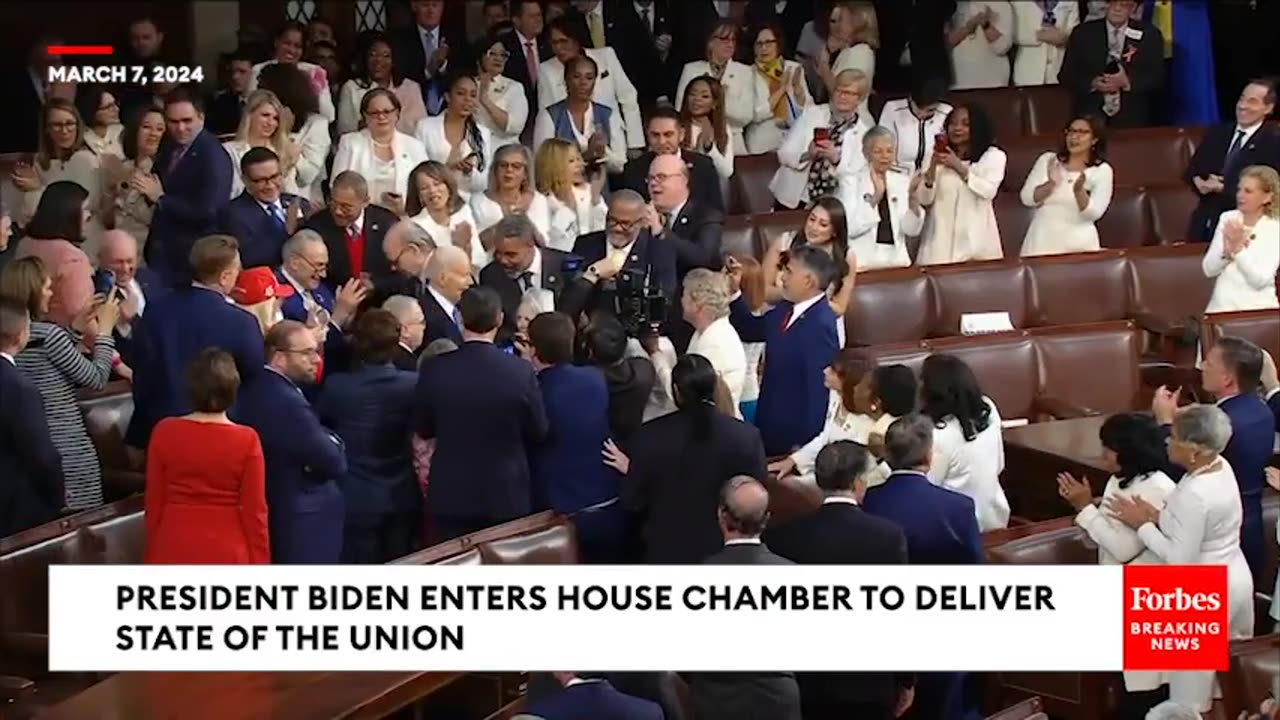 WATCH- President Biden Enters House Chamber To Deliver State Of The Union Address