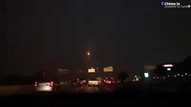 Lightning creeps across sky