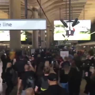 💣 - CIVIL UNREST: Freedom protesters take it to the London Underground today.