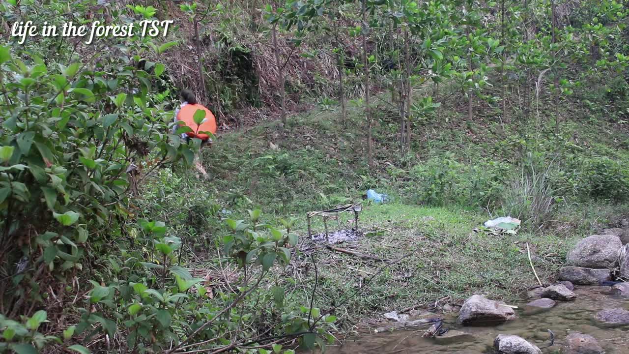 A picnic in the jungle and caught wild fish