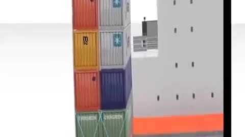 How containers are organized and stacked within a vessel's structures