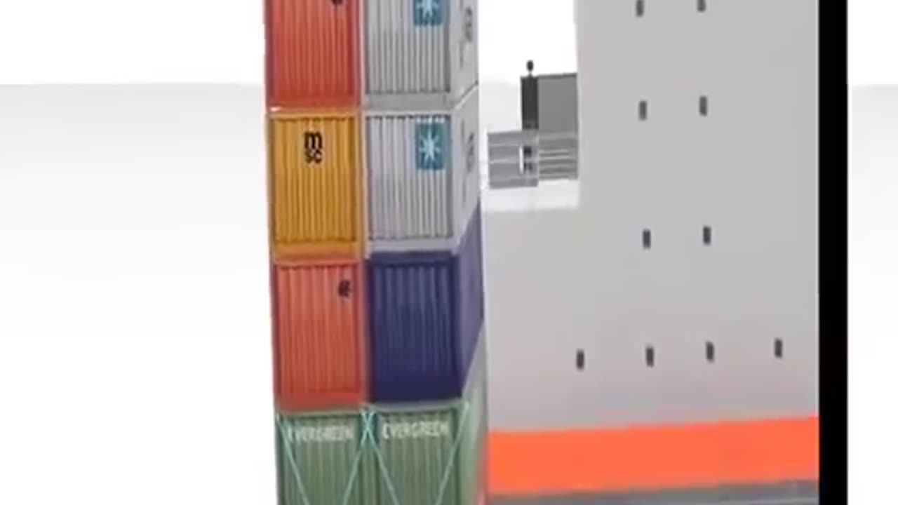 How containers are organized and stacked within a vessel's structures