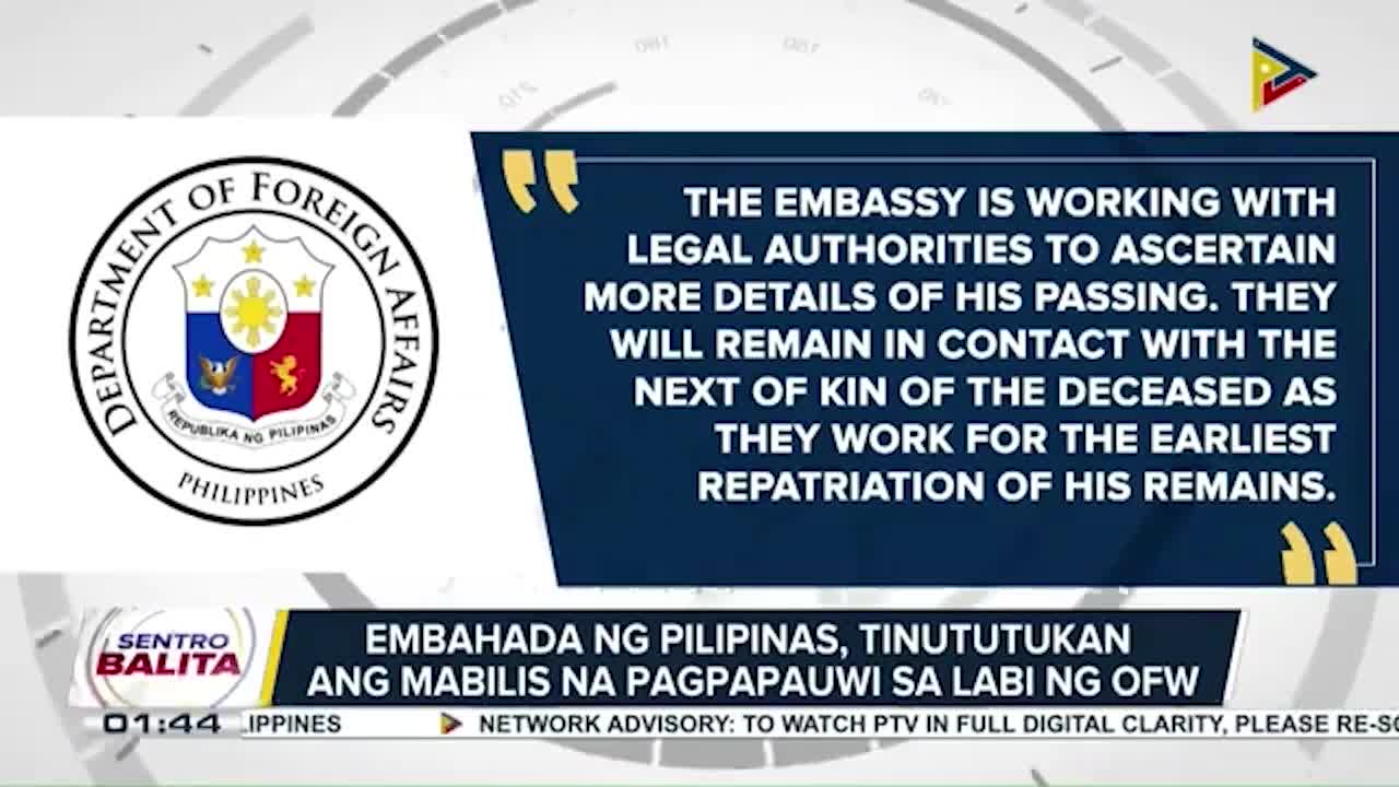 DFA Isang OFW, namatay sa isang resort sa Qatar matapos mahulog habang nagpapalit ng ilaw